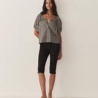 JUNE TOP -- NOIR GRETA GINGHAM