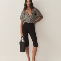 JUNE TOP -- NOIR GRETA GINGHAM