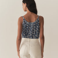NALINA TOP -- BLEU SOLEIL FLEURIT