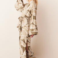 Kaia Cloud Jersey Kimono Robe in Fern
