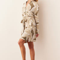 Meadow Cloud Jersey Classic Short Robe in Fern