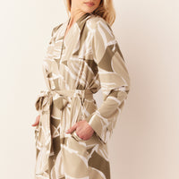 Meadow Cloud Jersey Classic Short Robe in Fern