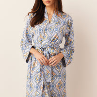 Meadow Cloud Jersey Classic Short Robe in Villeroy