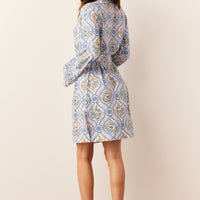 Meadow Cloud Jersey Classic Short Robe in Villeroy