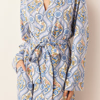 Meadow Cloud Jersey Classic Short Robe in Villeroy