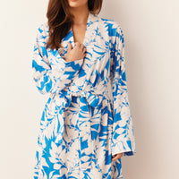 Meadow Cloud Jersey Classic Short Robe in Serene