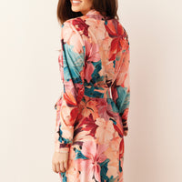 Quinn Cloud Jersey Banded Short Robe in Rio