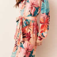 Quinn Cloud Jersey Banded Short Robe in Rio