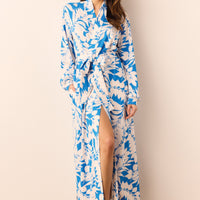 Skyler Cloud Jersey Banded Long Robe in Serene