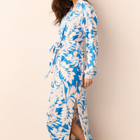Skyler Cloud Jersey Banded Long Robe in Serene