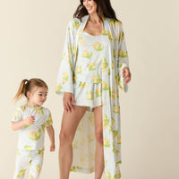 Kaia Cloud Jersey Kimono Robe in Lemon Spritz